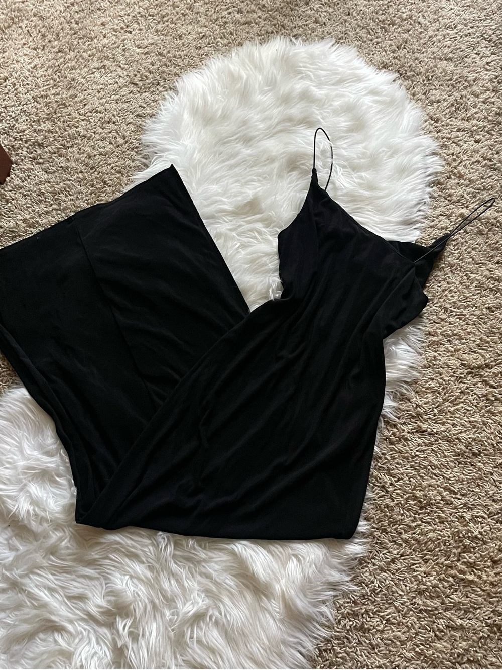 City Triangles Black Slip Dress with Spaghetti Straps
